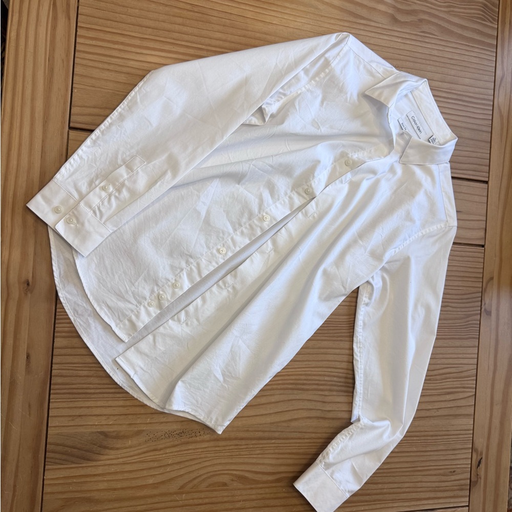 Calvin Klein Slim Fit Stretch Shirt - White